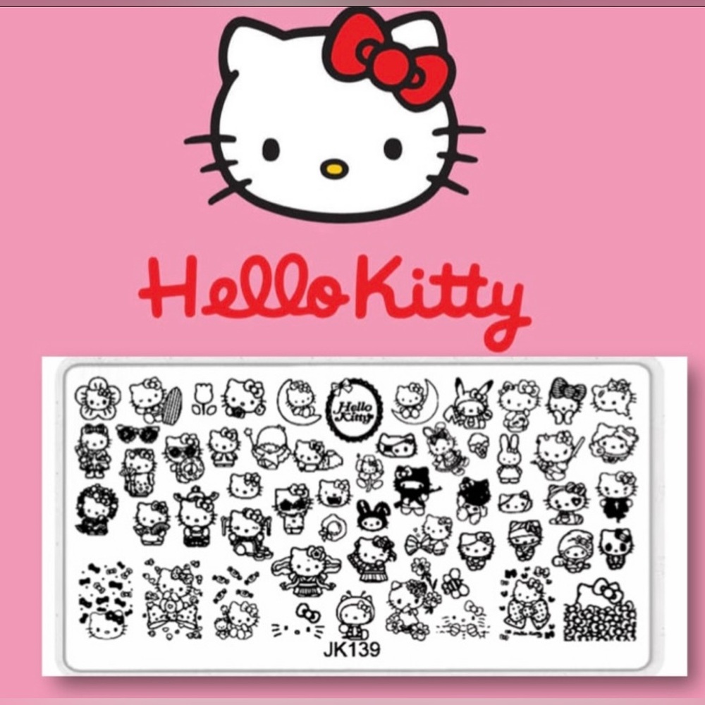 $6 Hello Kitty Nail Stamping Plate New. With Pink Base. $6 WHEN BUNDLED WITH 3